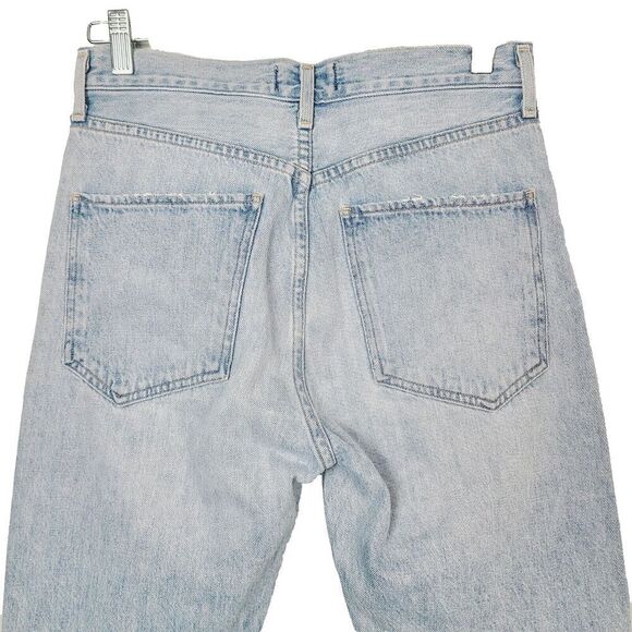 Agolde Jamie Jeans 26 Blue Light Washed High-Rise Distressed‎ Ripped Button Fly - Picture 4 of 12